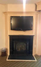 TV and gas fireplace in the suite